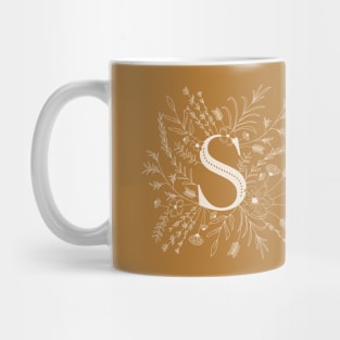 Botanical Letter S (Mustard Yellow) Mug